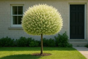 Harlekinweide in Kugelform schneiden