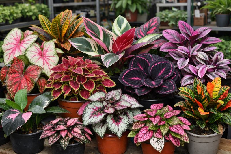 Zimmerpflanzen mit buntem Laub