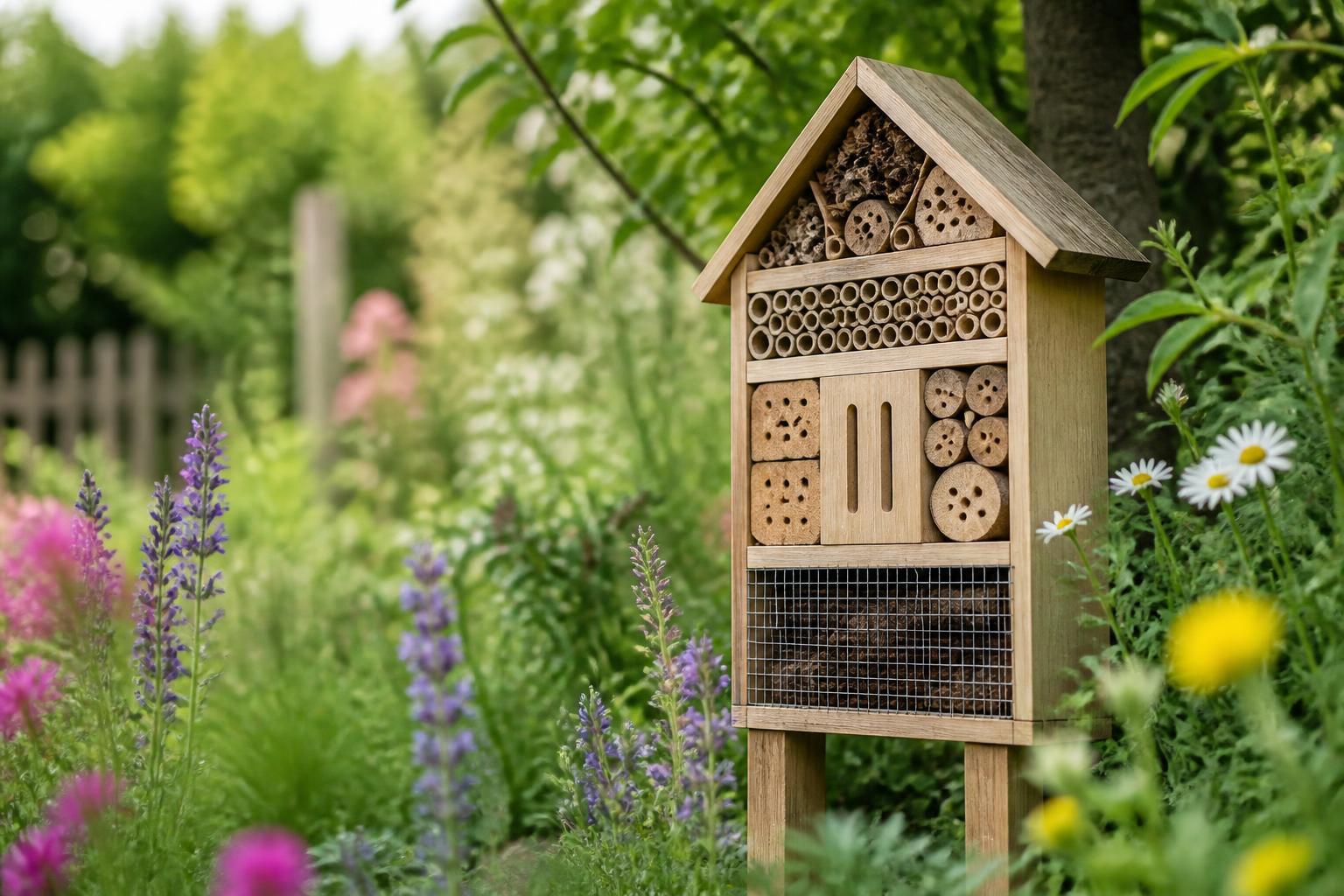 Mehr Leben im Grün mit einem Insektenhotel als einfache Naturschutzmaßnahme