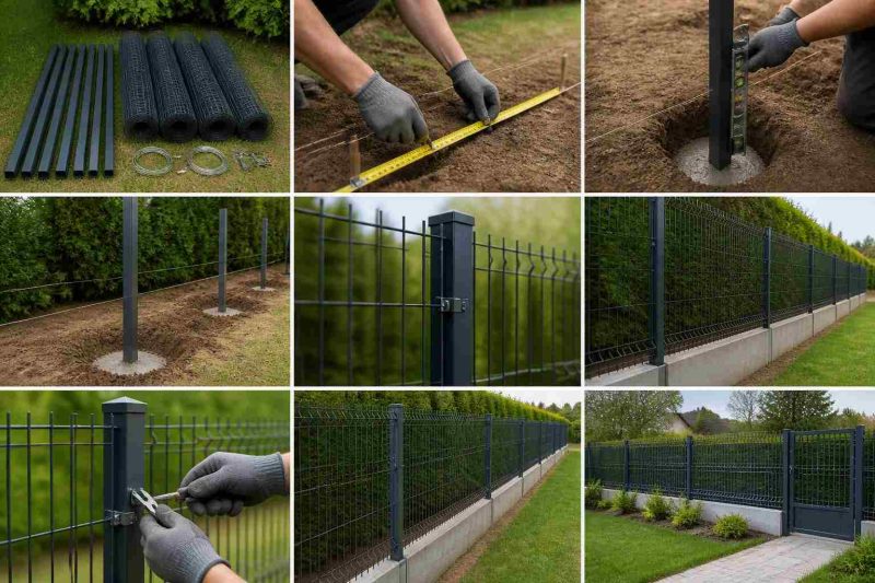 Doppelstabmattenzaun selbst aufbauen: Material, Pfosten und Fundament Schritt für Schritt